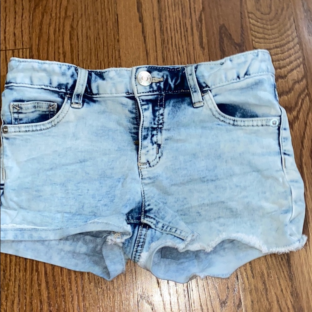 Bleached jean shorts